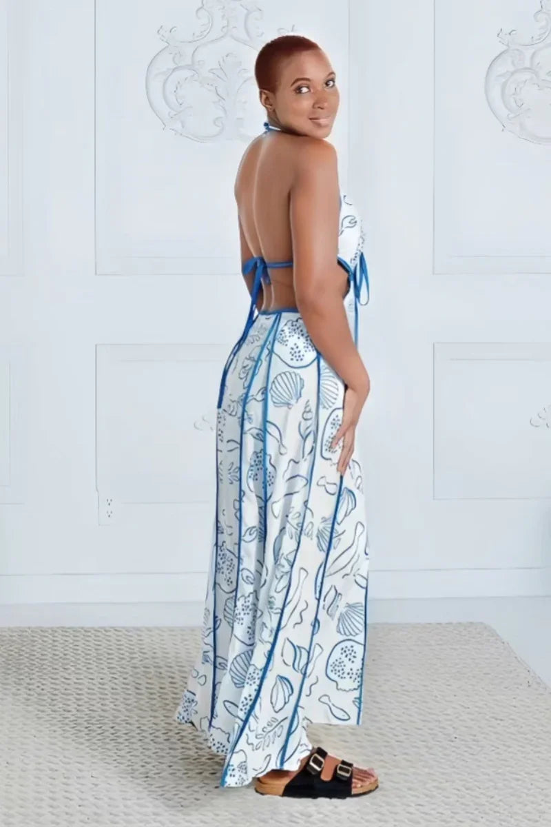 Azure Bloom Cut-Out Maxi - FashionbyVLouis