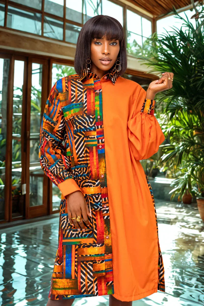 Power clash shirt dress - FashionbyVLouis